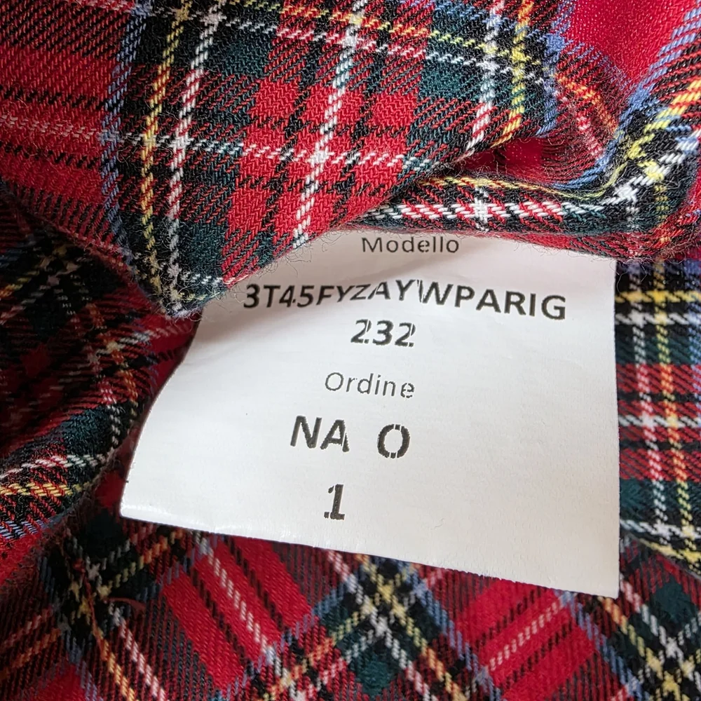 Americana Workwear Vincenzo di Ruggiero Flannel Men’s 16.5 Red Tartan Italian... - Picture 9 of 13